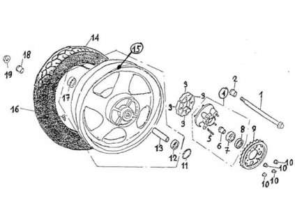 14 - pneu zadní 130/90 R15