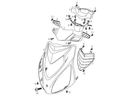 02 - kryt řidítek přední (modrá met.)