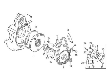 05 - kolo ozub.řetězu starteru