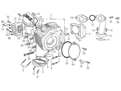 03 - víko ventilů výfukových