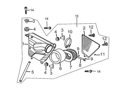 13 - filtr vzduchu airbox