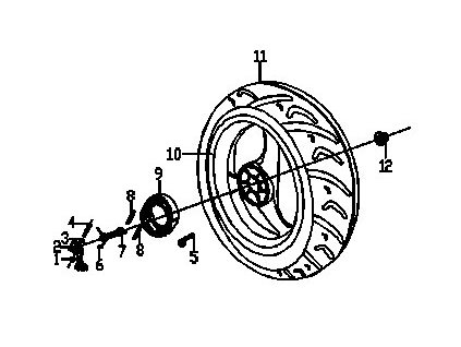 11 - pneu zadní 130/70 R12