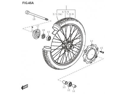 10 - hřídel kola přední M14 15x175