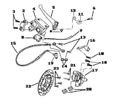 15 - brzdová hadice zadní