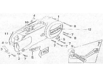 11 - těsnění krytu motoru L.