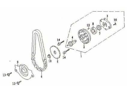 06 - řetěz čerpadla oleje