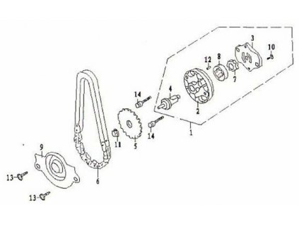 06 - řetěz čerpadla oleje