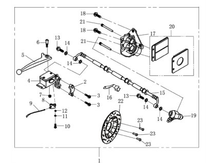 22 - brzdový kotouč přední