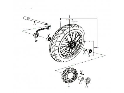 10 - hřídel kola přední M14 15x175