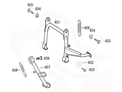 458 - pružiny stojanu bočního VNITŘ./VNĚ.
