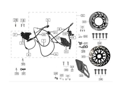 26 - držák přichycení brzdových hadic