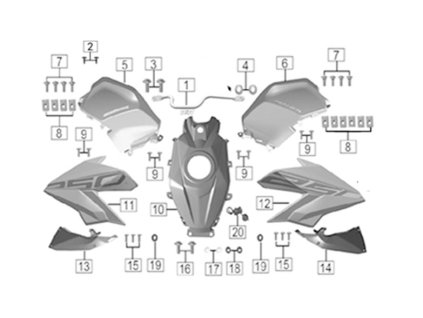 01 - držák krytů předních horních