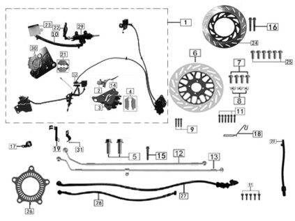 17 - držák brzdové hadice zadní I
