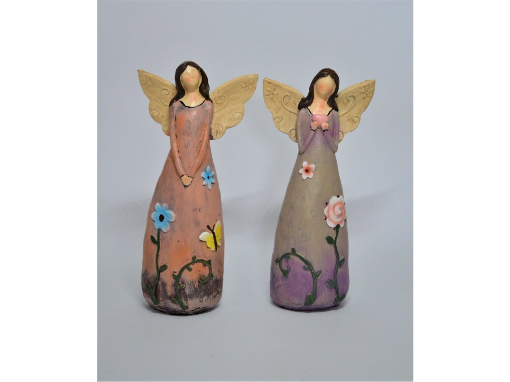 Anděl s květinovými šaty (Varianta tmavě fialová)