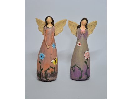 Anděl s květinovými šaty (Varianta tmavě fialová)