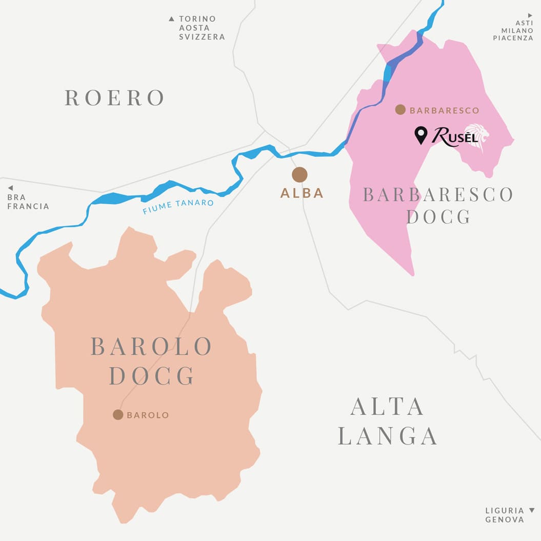 Barolo a Barbaresco mapa