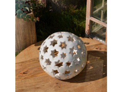 Keramická koule na svíčku s hvězdami (12 cm)