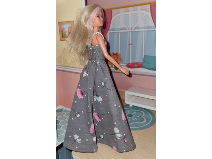 Barbie - dlouhé šaty šedé