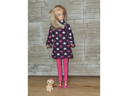 Barbie - oblečky pro panenky - kabátek s hvězdami