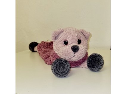 Pyžamožrout - háčkovaná kočka - růžová