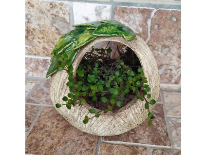Keramický květináč - košík na květiny 15 cm
