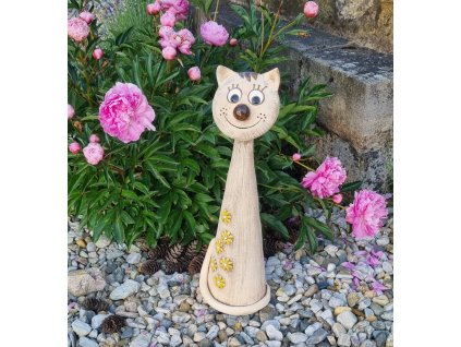 Keramická kočička se žlutými květy 47 cm