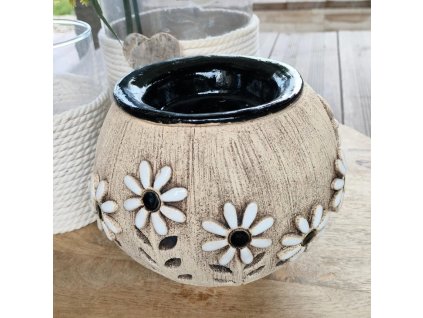Aromalampa s větvičkou a kopretinami 13 cm