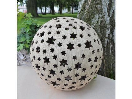 Keramická koule na svíčku s hvězdami 30 cm šam