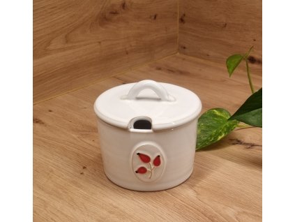 Keramická váza bílá s vlčím mákem