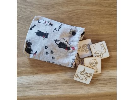 Pexeso ze dřeva - zvířata ze zoo - česká tvorba