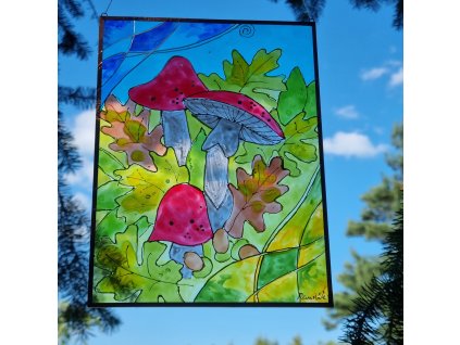 Muchomůrka červená - malba na skle 5
