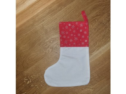 Mikulážská (vánoční) ponožka - bílo červená