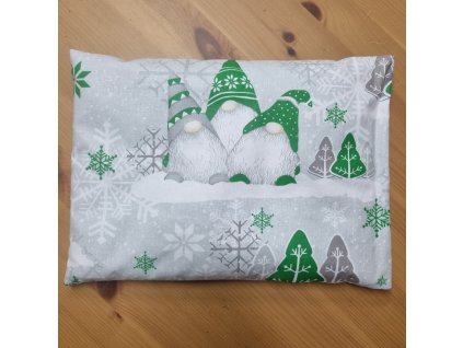 Nahřívací polštářek s pohankou - vánoční motiv s trpaslíky - velký