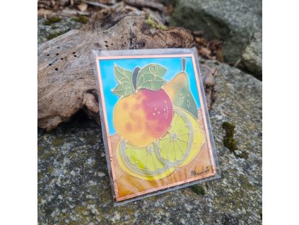 Jablko a citrón - malba na skle