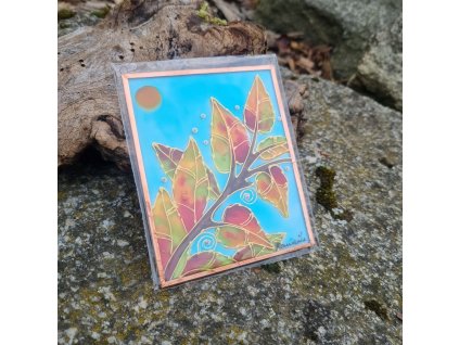 Barevné listy - malba na skle