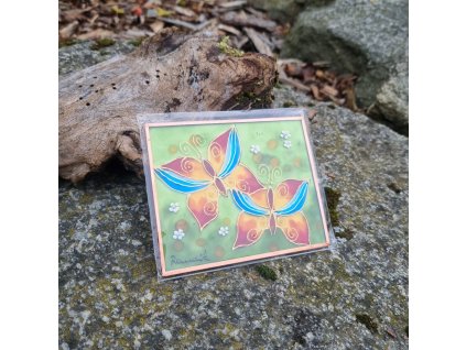 Motýlci - malba na skle