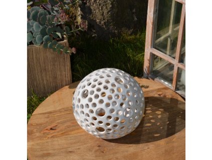 Keramická koule na svíčku s kuličkami 12 cm