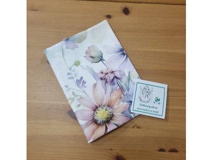 Látkový barevný obal - velké barevné květy - A5 na knihu