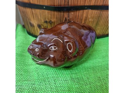 Keramické prasátko hnědé - pokladnička velká