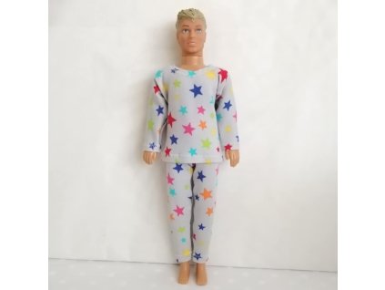 Pyžamo pro panenku typu Kena - světlé šedé