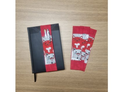 Držák na pera k diáři (pouzdro na pera) - kočky
