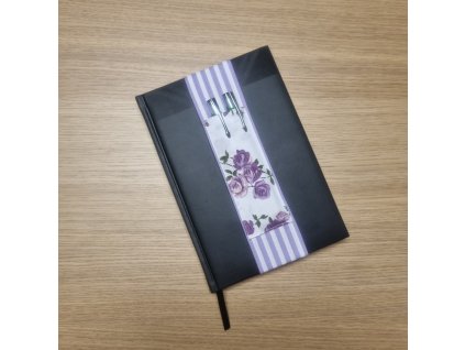Držák na pera k diáři (pouzdro na pera) - květy