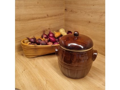 Keramický soudek - 1,5 l hnědý