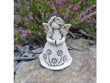 Keramický anděl 13 cm - šamotový