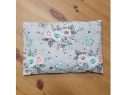 Nahřívací polštářek s pohankou - růže - střední