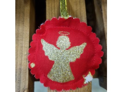 Vánoční vonná ozdoba kulatá s andílkem č