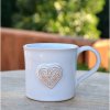 Keramický hrníček se srdíčkem a květinou 150