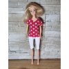 Barbie - oblečky pro panenku originální české - sportovní komplet puntíkatý a bílé krátké kalhoty