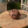Keramická koule na svíčku s květinou12 cm, zahradní dekorace 1