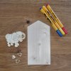 Dřevěný domeček a beránek - polotovar k dotvoření